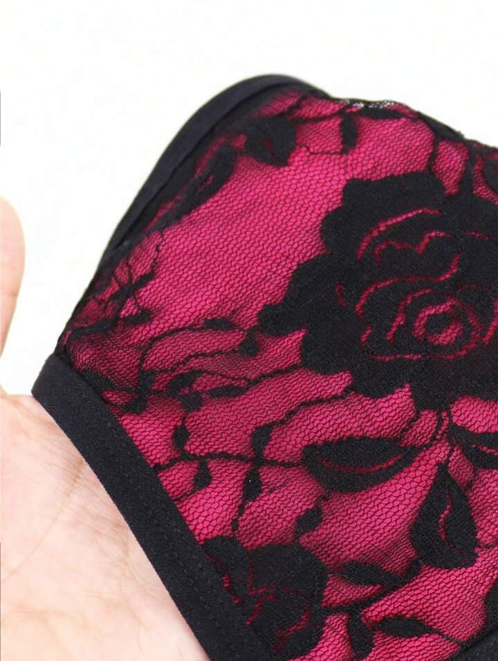 Rose Noir Lace Thong